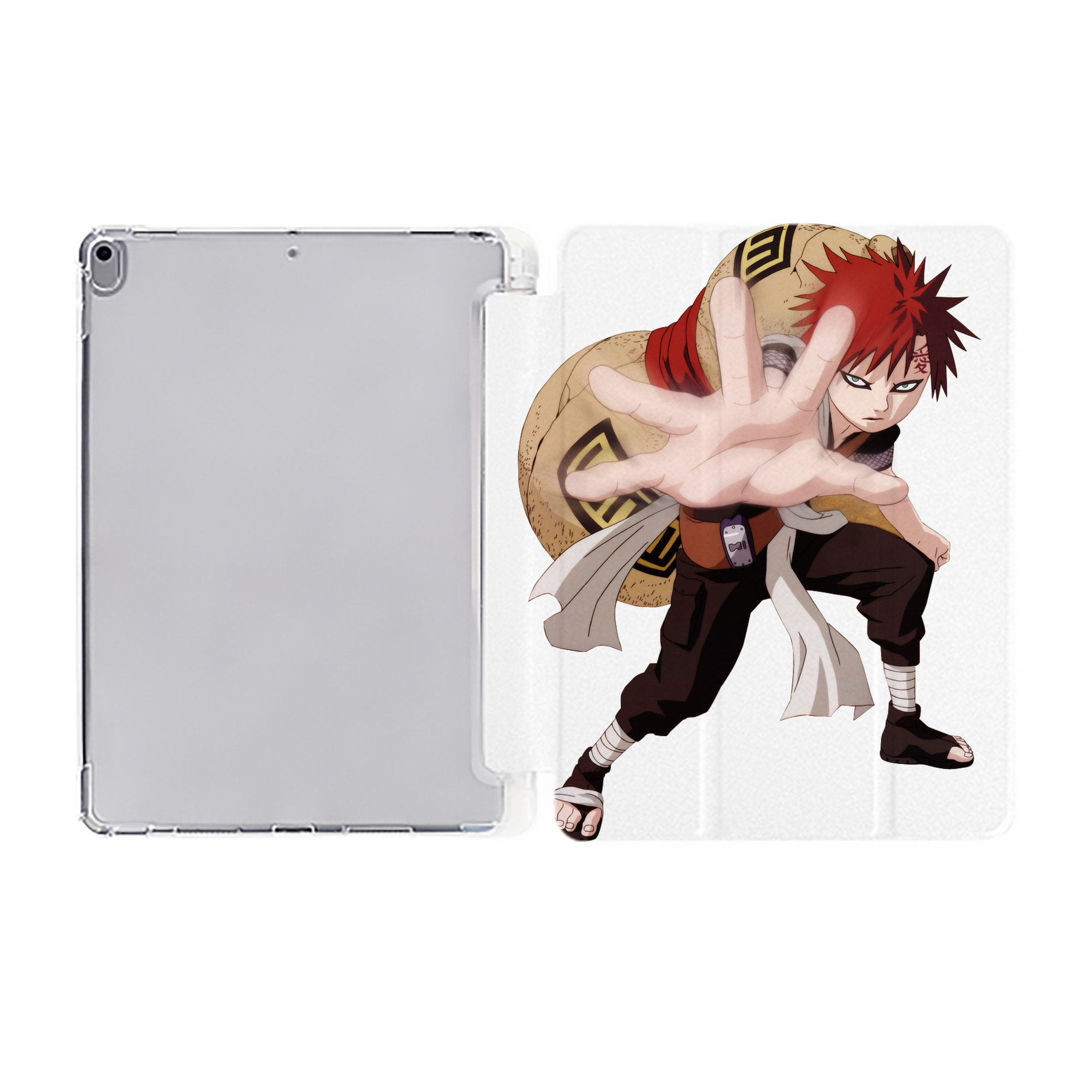（画像用） NARUTO -ナルト- ガアラ Gaara IPad ケース ペン収納付き 三つ折りスタンド PUレザー×シリコン 対応機種9.5/10.5/10.9インチ